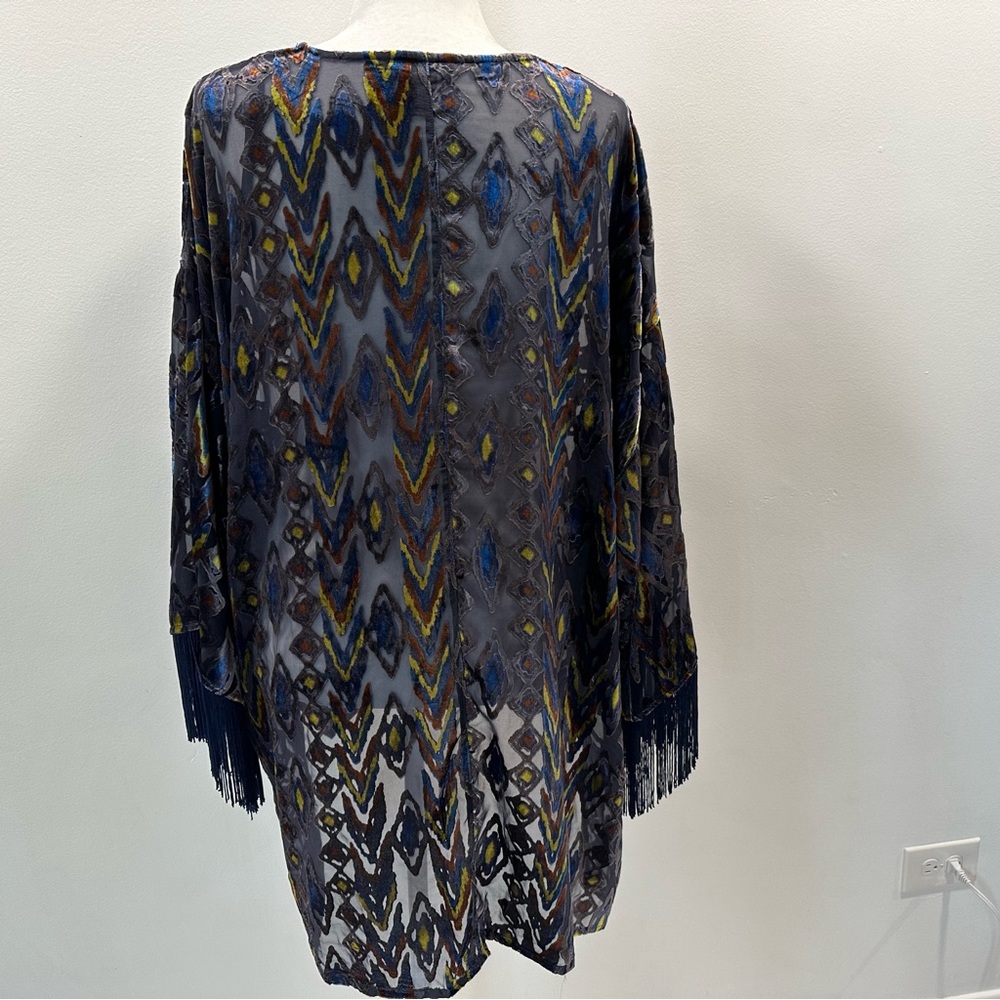 Multiples Multicolor Chevron Poncho - Picture 6 of 8